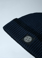 Stone Island Logo Motif Beanie Hat