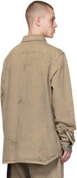 Rick Owens Drkshdw Taupe Button Denim Shirt