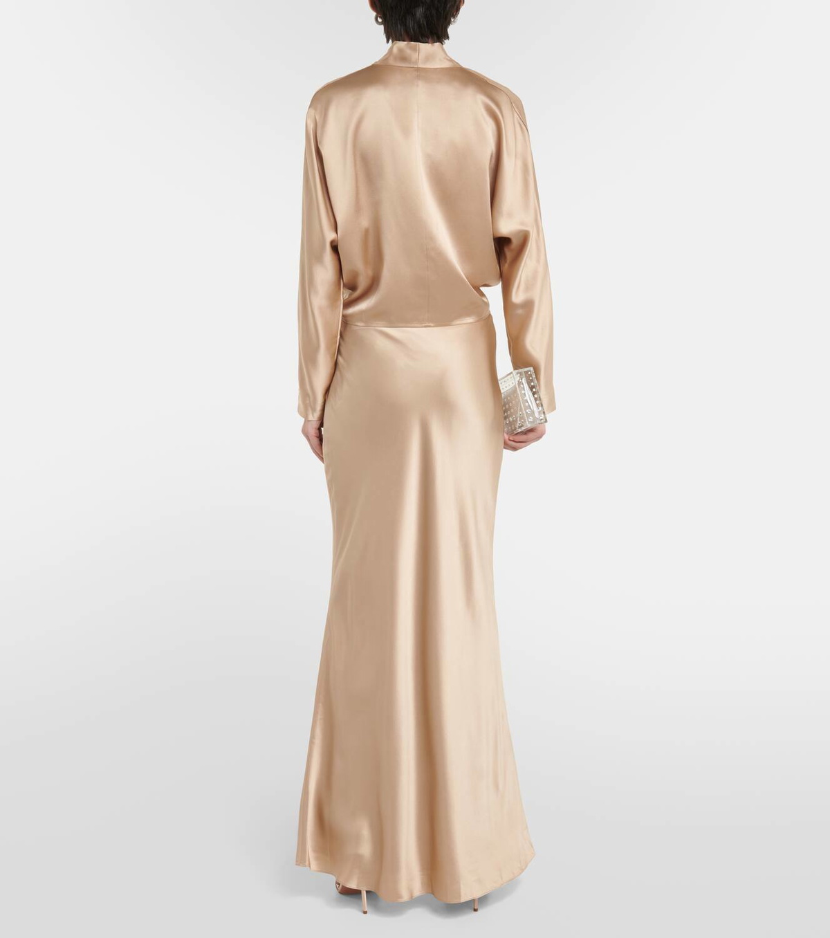 The Sei Tie-front silk satin blouse