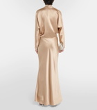 The Sei Tie-front silk satin blouse