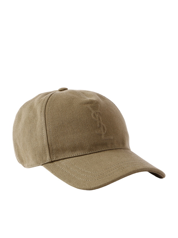 Photo: SAINT LAURENT - Logo-Debossed Cotton-Twill Baseball Cap - Green