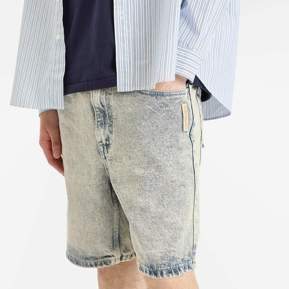 Men's AAPE Loose Fit Denim Shorts in Blue