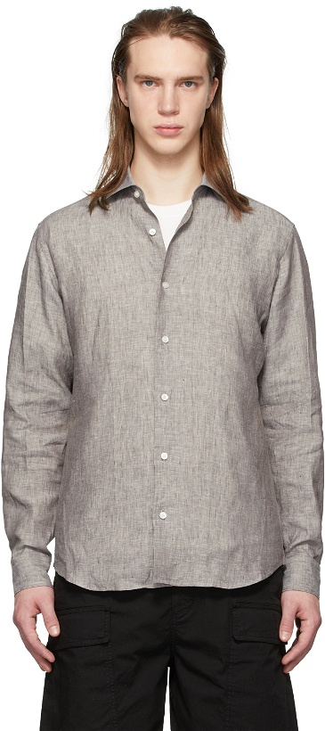 Photo: Z Zegna Grey Pure Linen Shirt