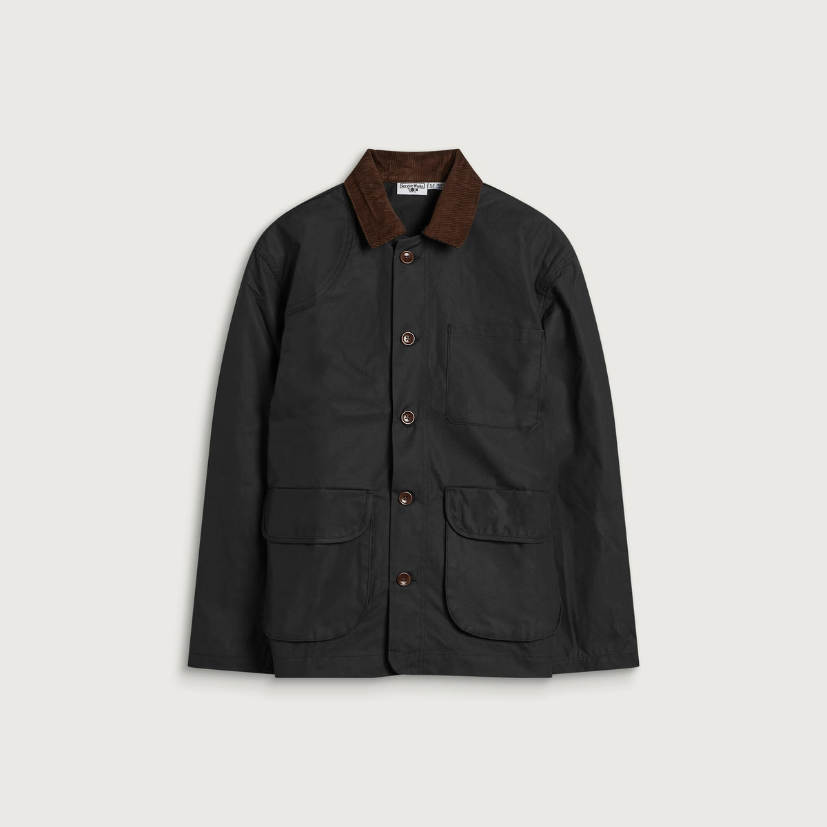 Service Works Men's Waxed Barn Coat in Black