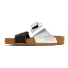 Rick Owens Black and Silver Birkenstock Edition Rotterdam Combo Sandals