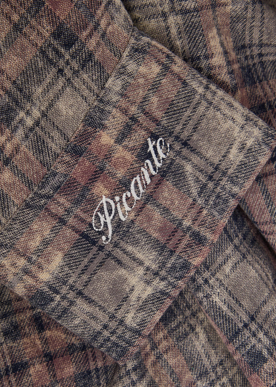 Picante Rocco Checked Cotton Shirt Brown
