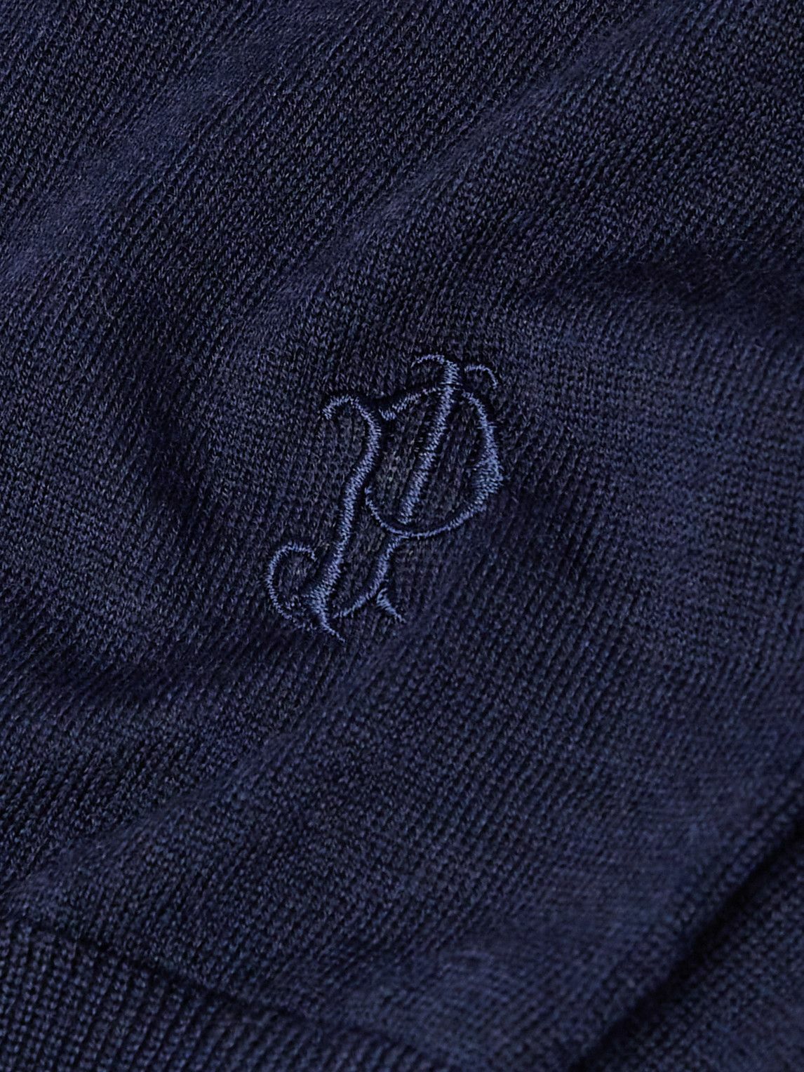 Purdey - Logo-Embroidered Merino Wool Polo Shirt - Blue