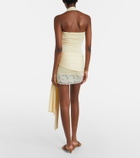 Aya Muse Lace-trimmed halterneck silk and cotton minidress