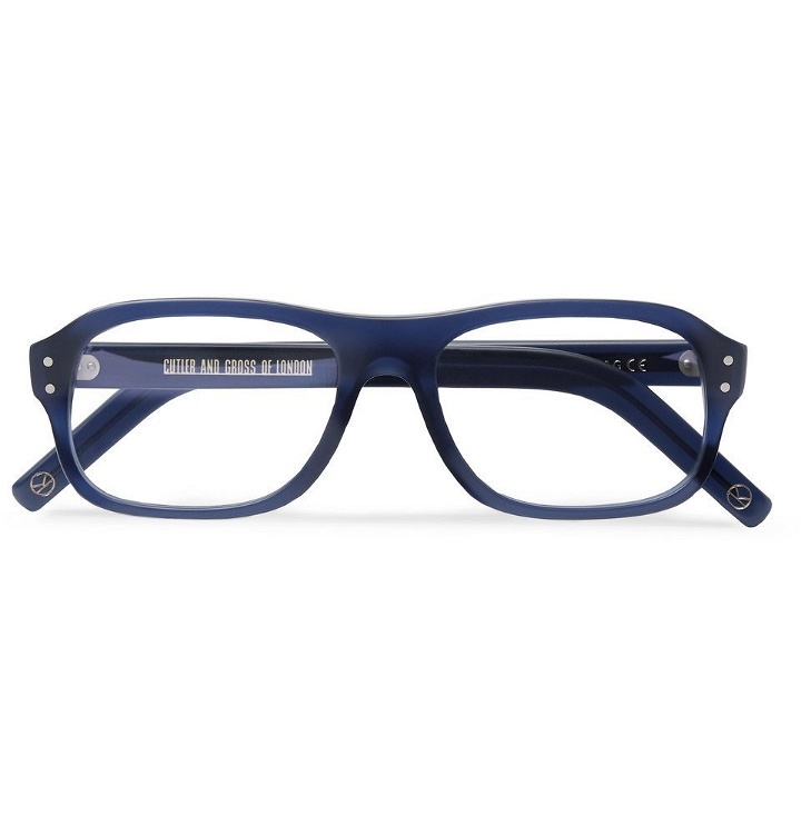 Photo: Kingsman - Cutler and Gross Eggsy's Square-Frame Acetate Optical Glasses - Navy