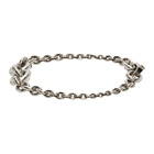 Saint Laurent Silver Mini Graduated Chain Bracelet