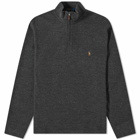 Polo Ralph Lauren Men's Quarter Zip Sweat in Black Marl Heather