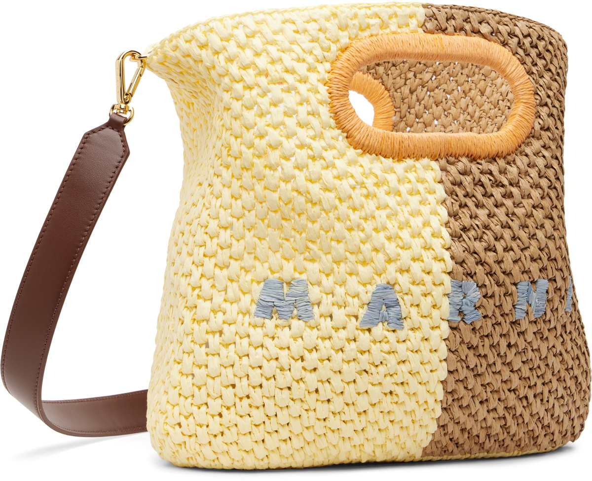 Marni Brown & Yellow Paper Raffia Seaside Bag