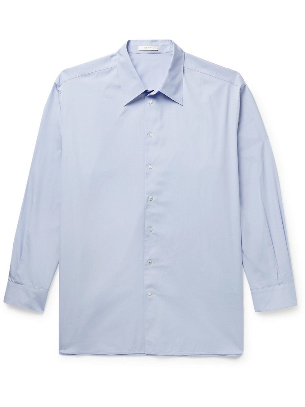 Photo: The Row - Lukre Oversized Cotton-Poplin Shirt - Blue