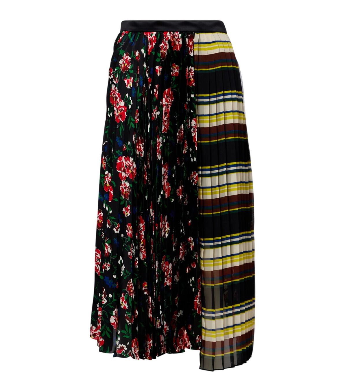 Sacai Pleated twill midi skirt Sacai