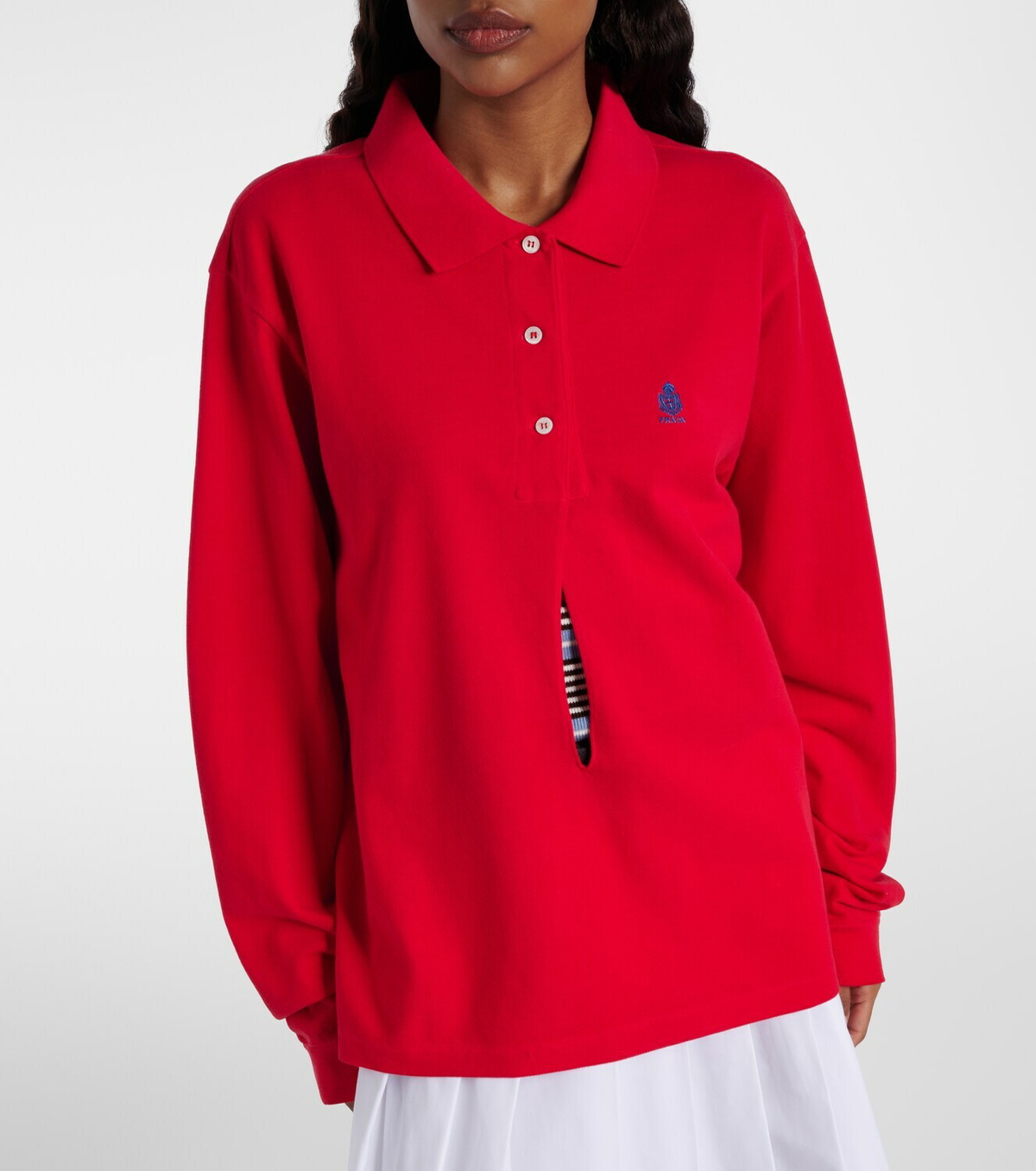 Prada Logo cotton piqué polo shirt