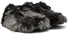 Dries Van Noten Gray Shearling Clogs