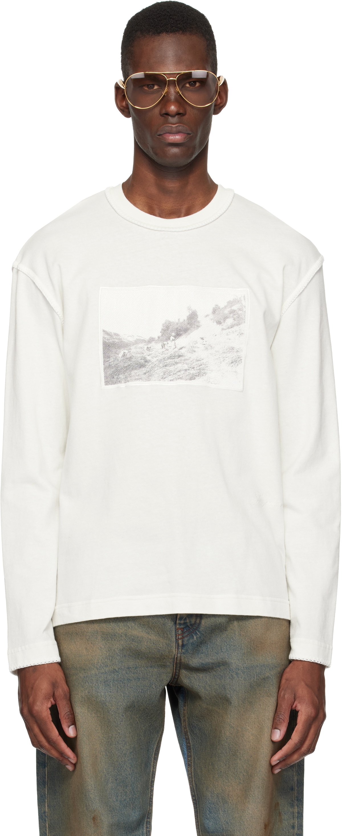 JACQUEMUS White La Casa 'Le t-shirt Typo' T-Shirt Jacquemus