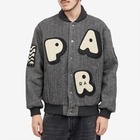By Parra Men's Rounded Par Varsity Jacket in Dark Grey