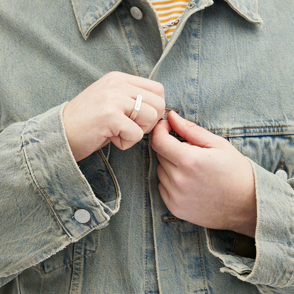 Tom Wood Men's Square Ring in Silver