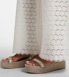 Valentino Garavani Rockstud Torchon leather espadrille wedges