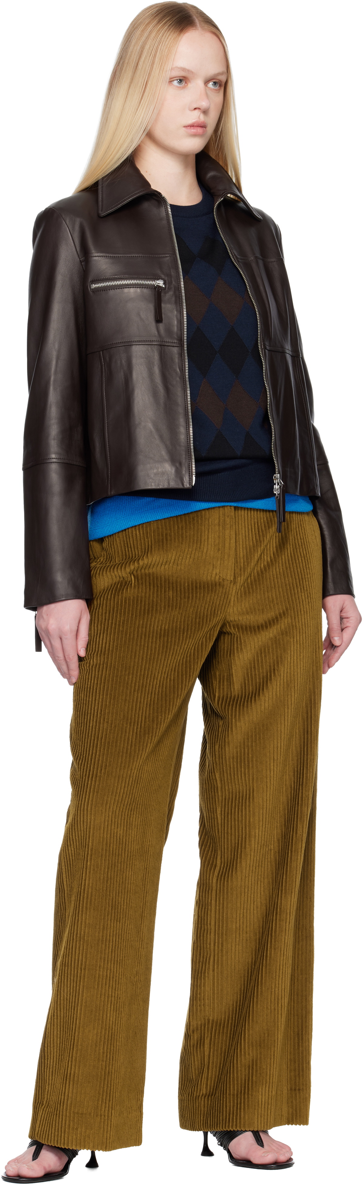 Proenza Schouler Brown Proenza Schouler White Label Annabel Leather Jacket