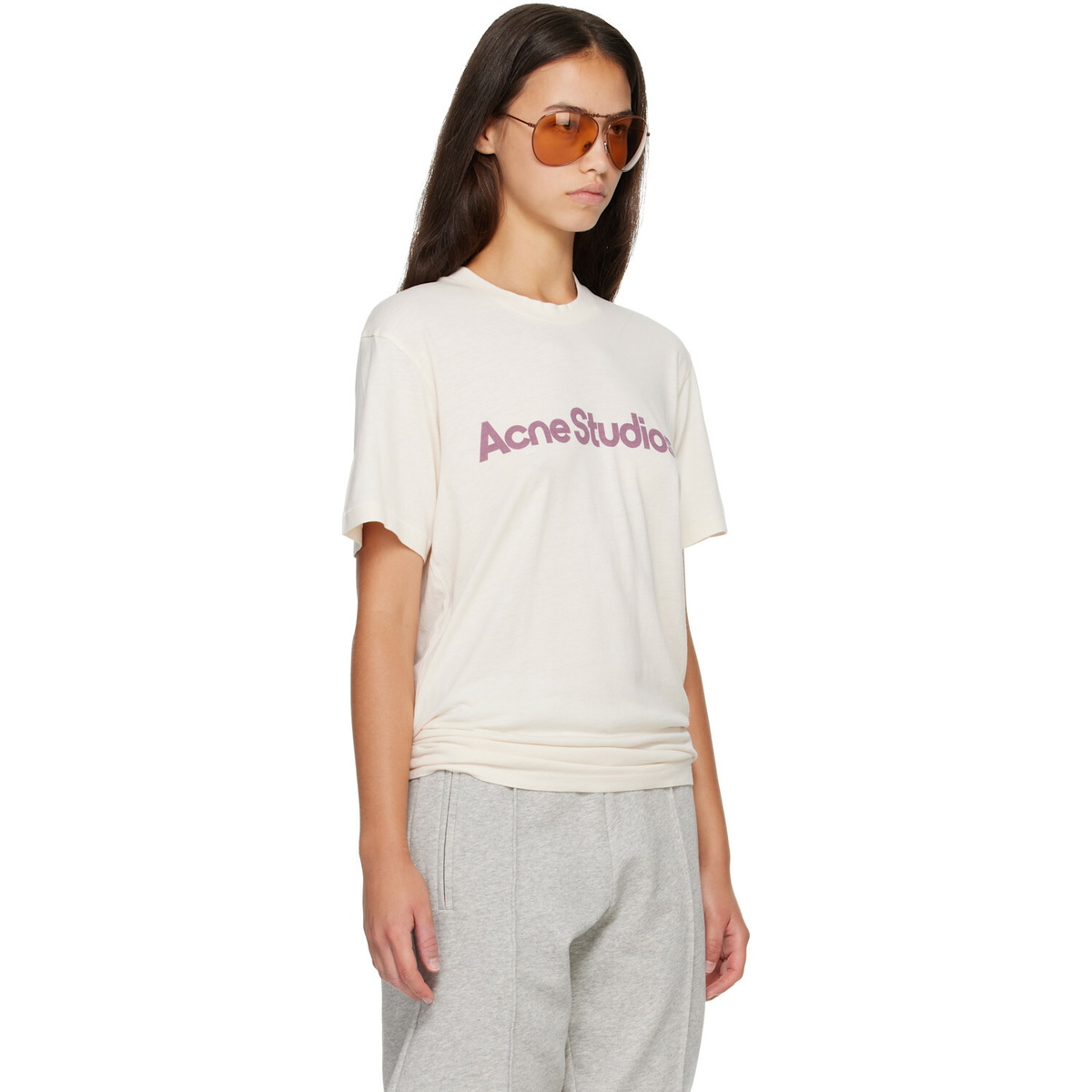 Acne Studios Beige Graphic T-shirt