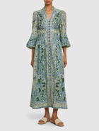 ZIMMERMANN Ottie Printed Linen Long Dress