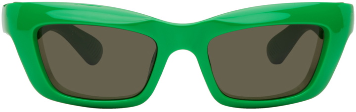 Photo: Bottega Veneta Green Mitre Sunglasses