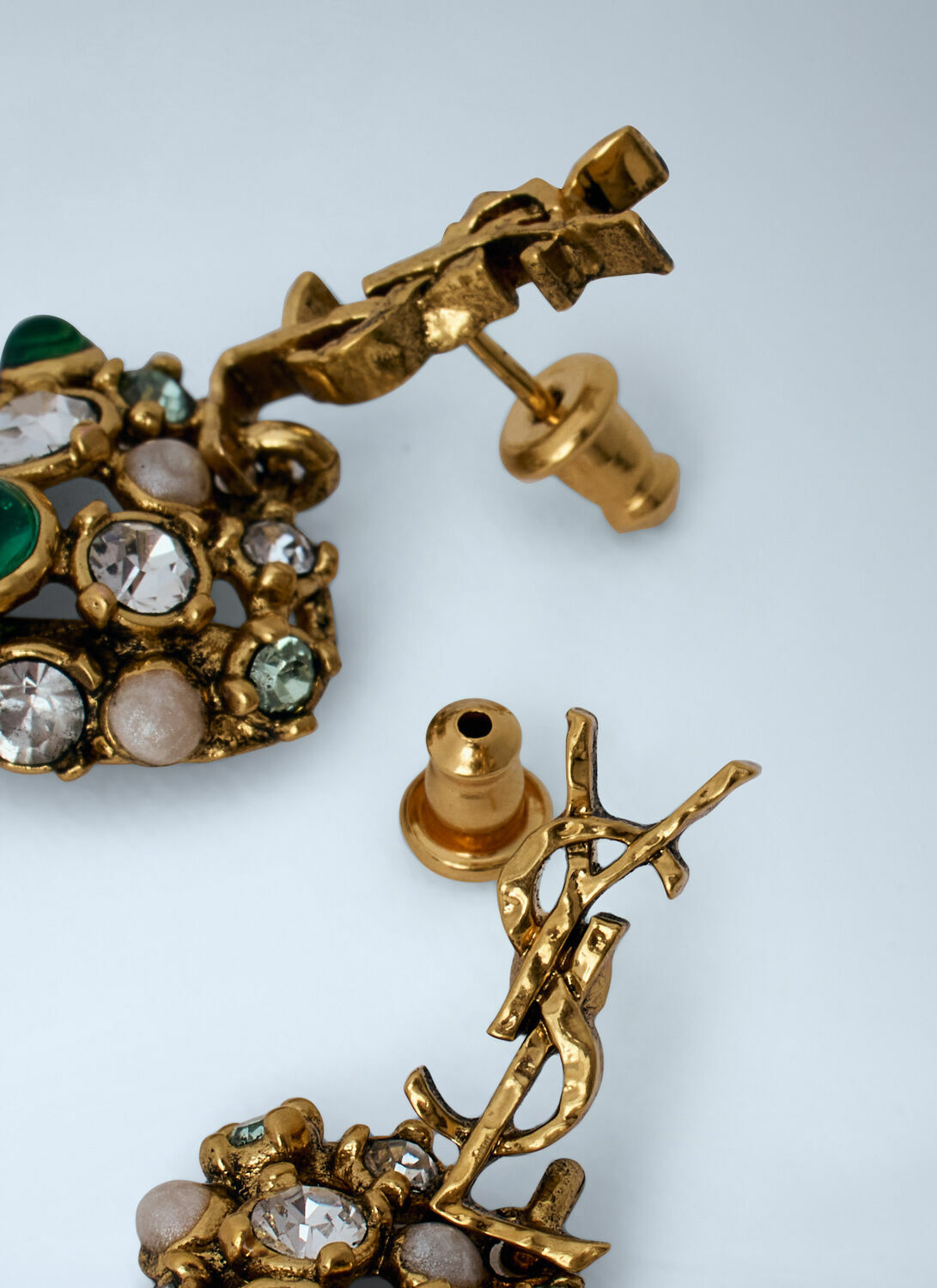 Saint Laurent Embellished Drop Earrings