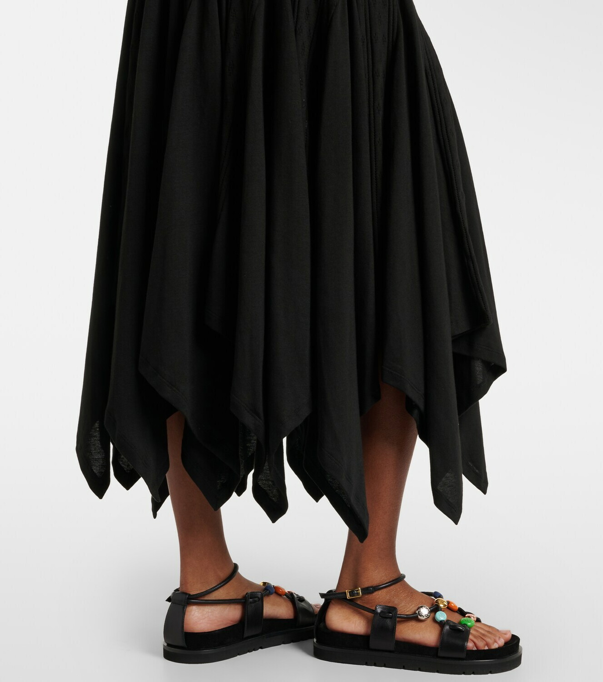 Loewe Paula's Ibiza pointelle cotton jersey maxi dress
