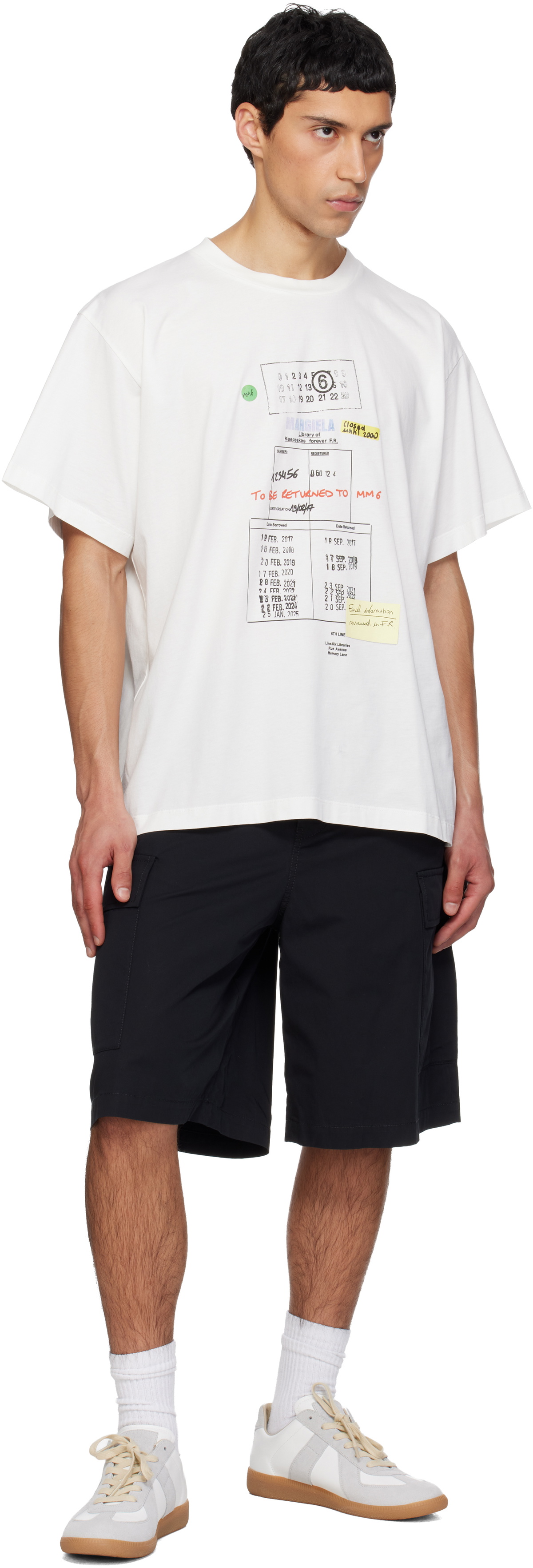 MM6 Maison Margiela Black Raw Edge Cargo Shorts