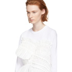 Chika Kisada White Shirred Panel Long Sleeve T-Shirt