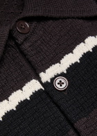 NN07 Alfie Striped Cotton Polo Jumper Black