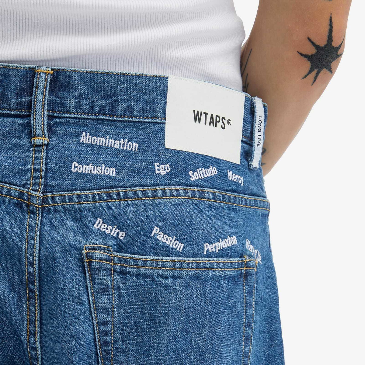 WTAPS Men's 13 Embroidered Straight Leg Denim Jeans in Indigo WTAPS