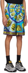 Versace Blue 'Le Maschere' Shorts