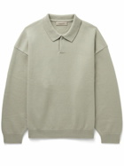 FEAR OF GOD ESSENTIALS - Oversized Knitted Polo Sweater - Gray
