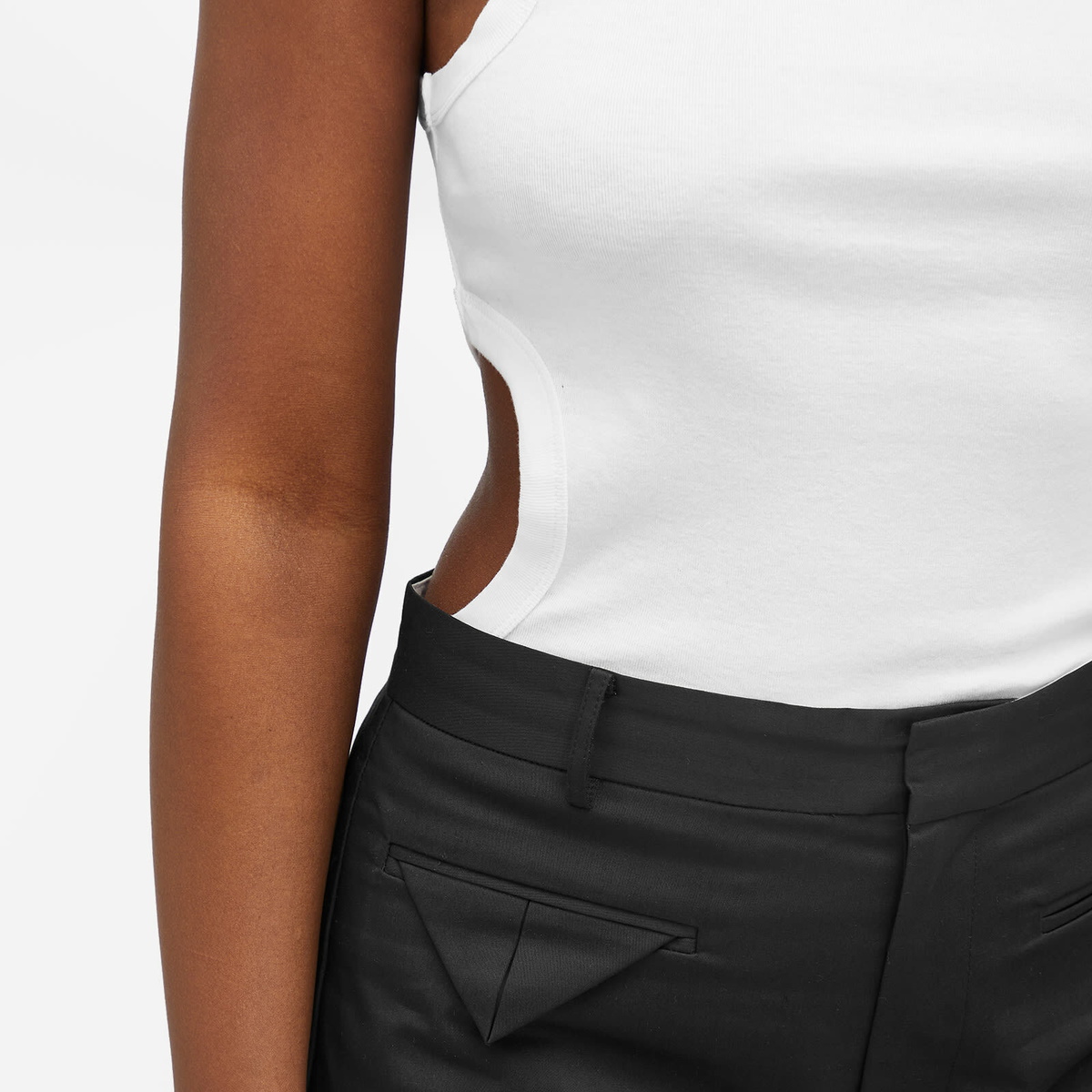 ST. Agni Women's Organic Cotton Cut Out Tank Top in White