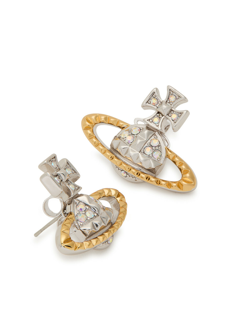 Vivienne Westwood Mayfair Bas Relief Two-toned Rhodium-plated Stud Earrings - Silver - One Size