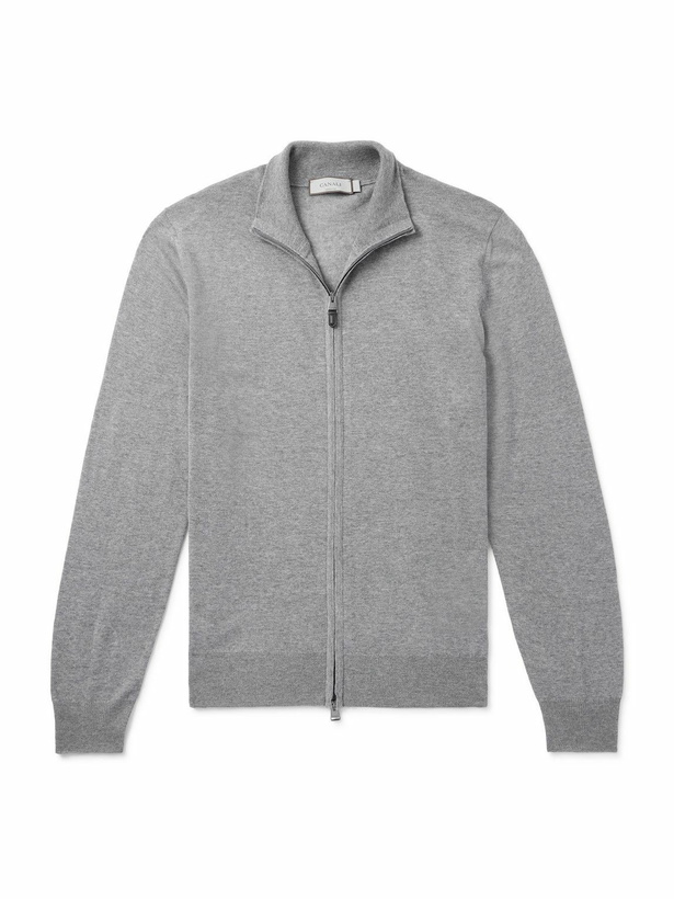 Photo: Canali - Wool Zip-Up Cardigan - Gray