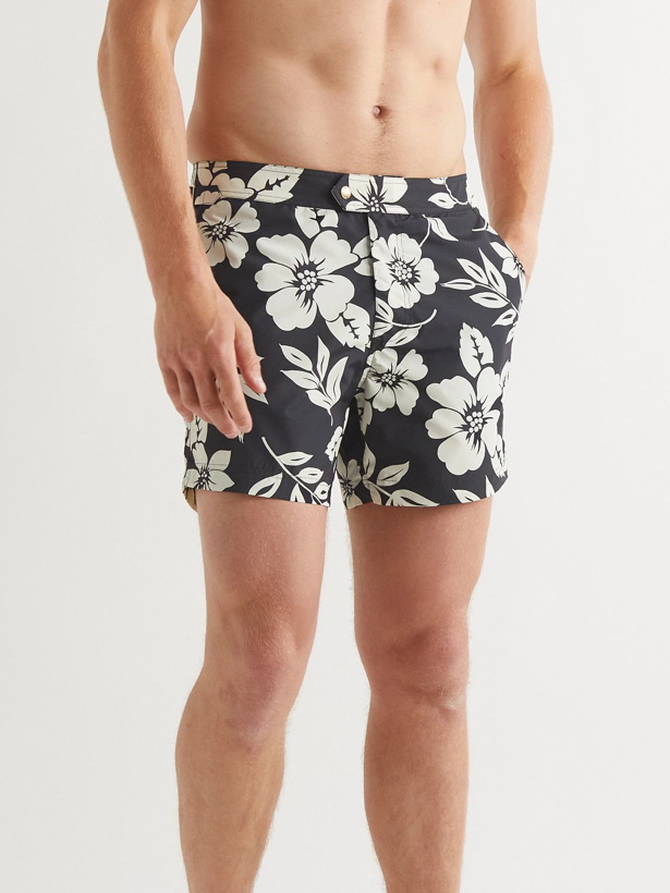 Photo: TOM FORD - Mid-Length Floral-Print Swim Shorts - Black