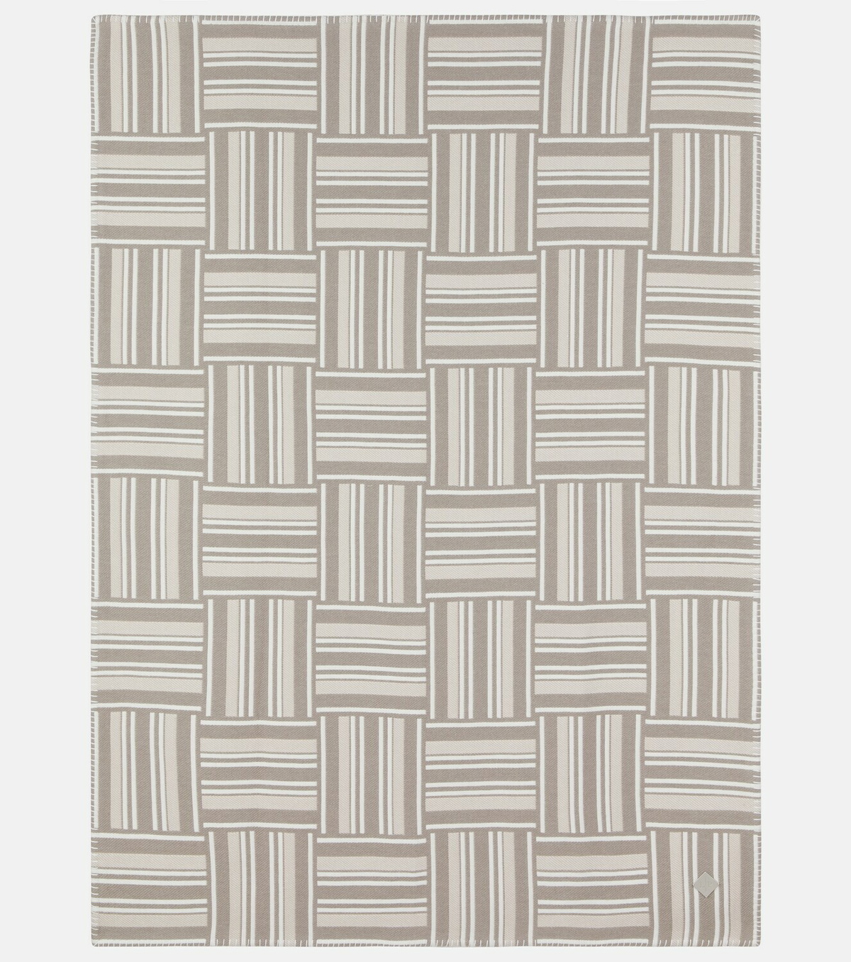 Loro Piana Intarsia striped wool and cashmere throw