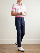 G/FORE - Slim-Fit Striped Tech-Jersey Golf Polo Shirt - Pink