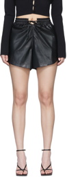 Nanushka Black Janna Vegan Leather Shorts