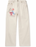 Small Talk - Straight-Leg Printed Jeans - Neutrals