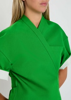 Calvin Klein Dahlia Belted Canvas Wrap Jacket Green
