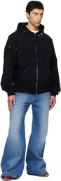We11done Black Rose & Piercing Zip-Up Hoodie