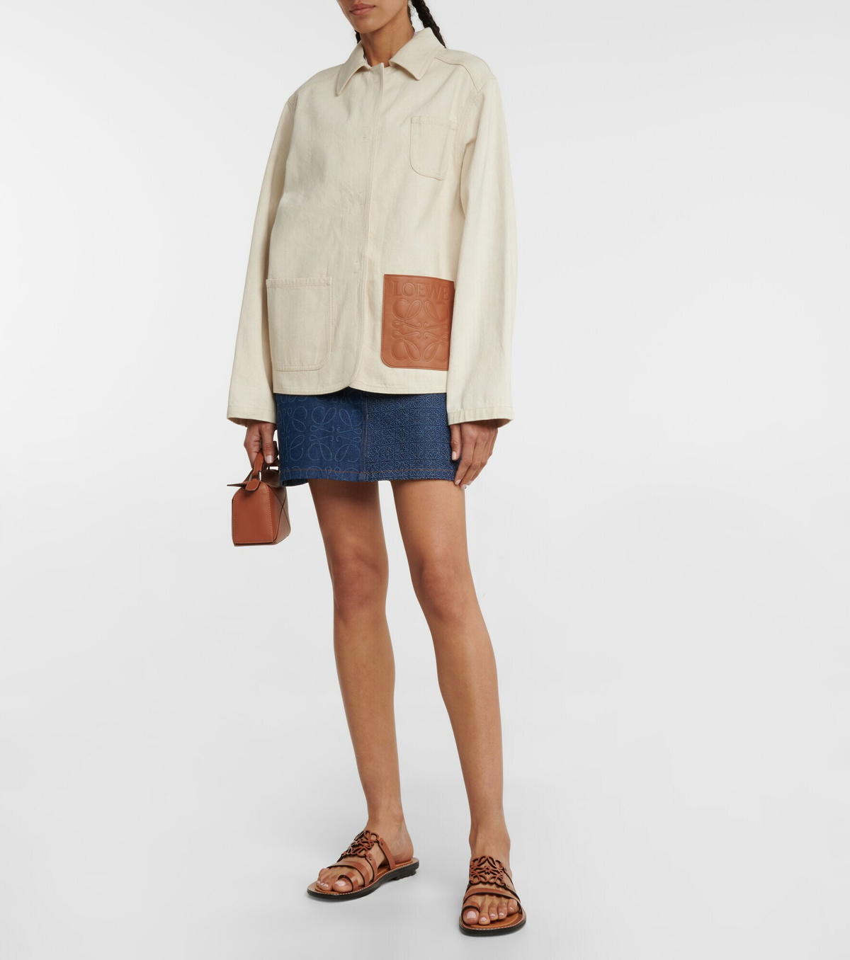 【LOEWE】 Anagram cotton and linen jacket Anagram cotton and linen jacket in white - Loewe | Mytheresa