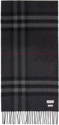 Burberry Gray Check Cashmere Scarf