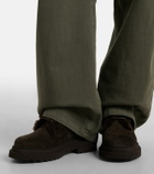Brunello Cucinelli Monili shearling-trimmed suede lace-up boots