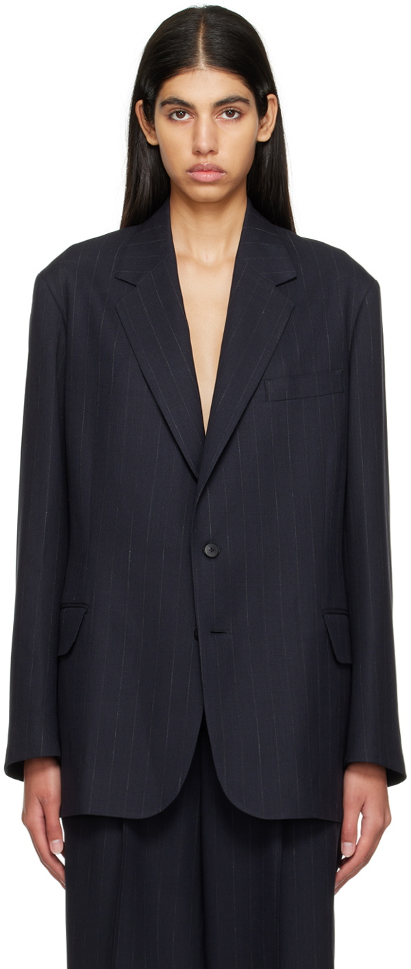 AURALEE Navy Stripe Blazer